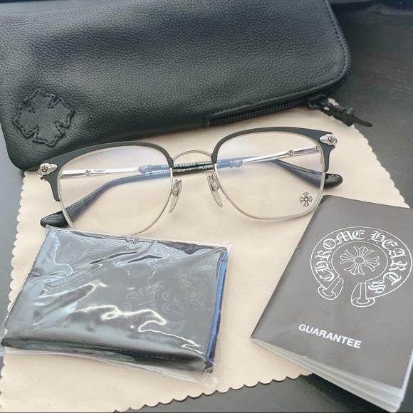 New！CHROME HEARTS Glasses｜PLONKER MBK/SS-BK-P 52mm｜Shipped from Japan - Picture 1 of 9